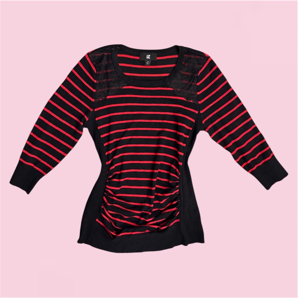Black & Red Striped IZ BYER Top (Size M)